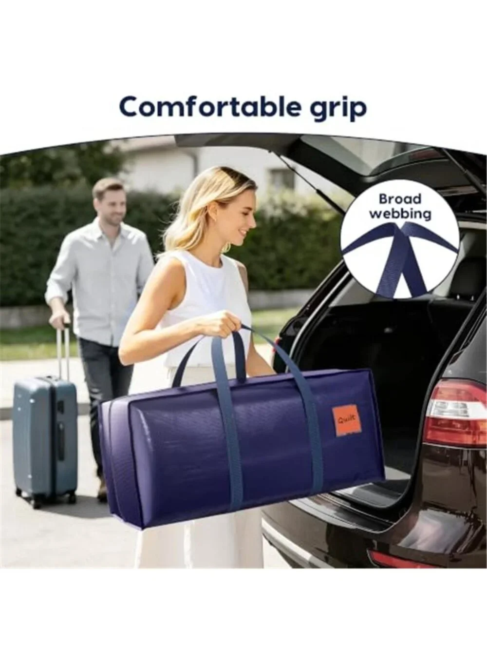 6 Pack Moving Bags Heavy Duty 210GSM with Full-Open Side Zipper, 93L 220lbs